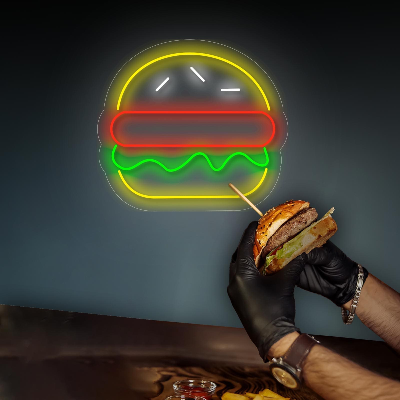 Letreiro LED de Néon "Burger Simples" - Miniatura 1