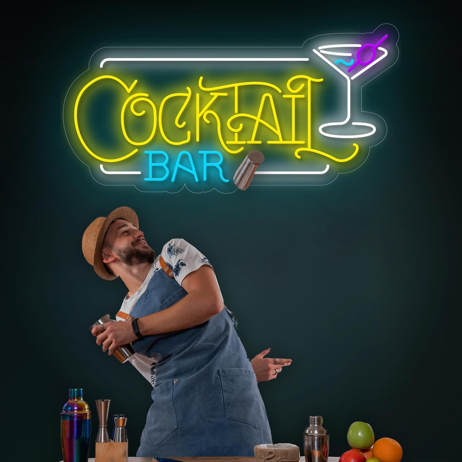 Letreiro de Néon LED para Bar de Cocktails Horizontal - Miniatura 1