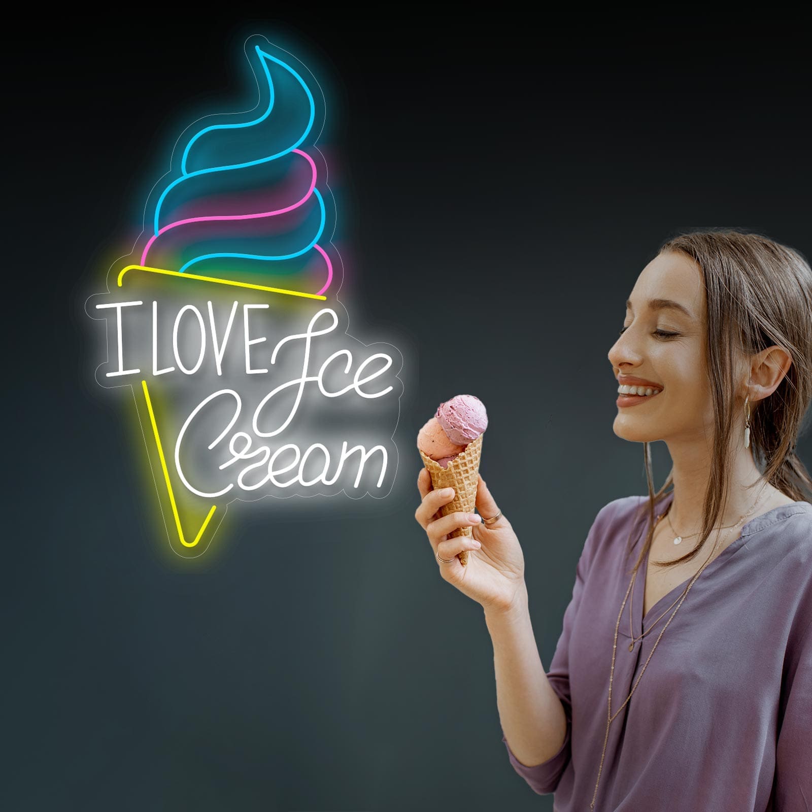Néon J'aime la Glace - Miniature 1