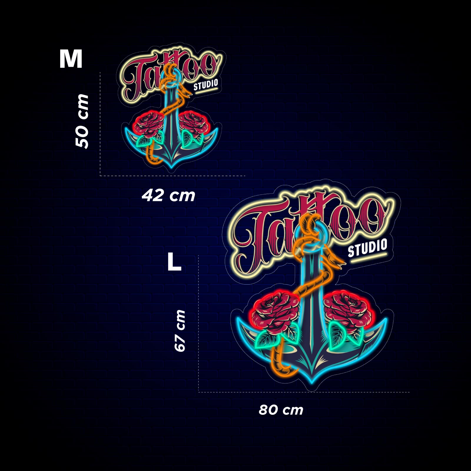Letreiro Néon Tattoo Studio Âncora - Miniatura 4