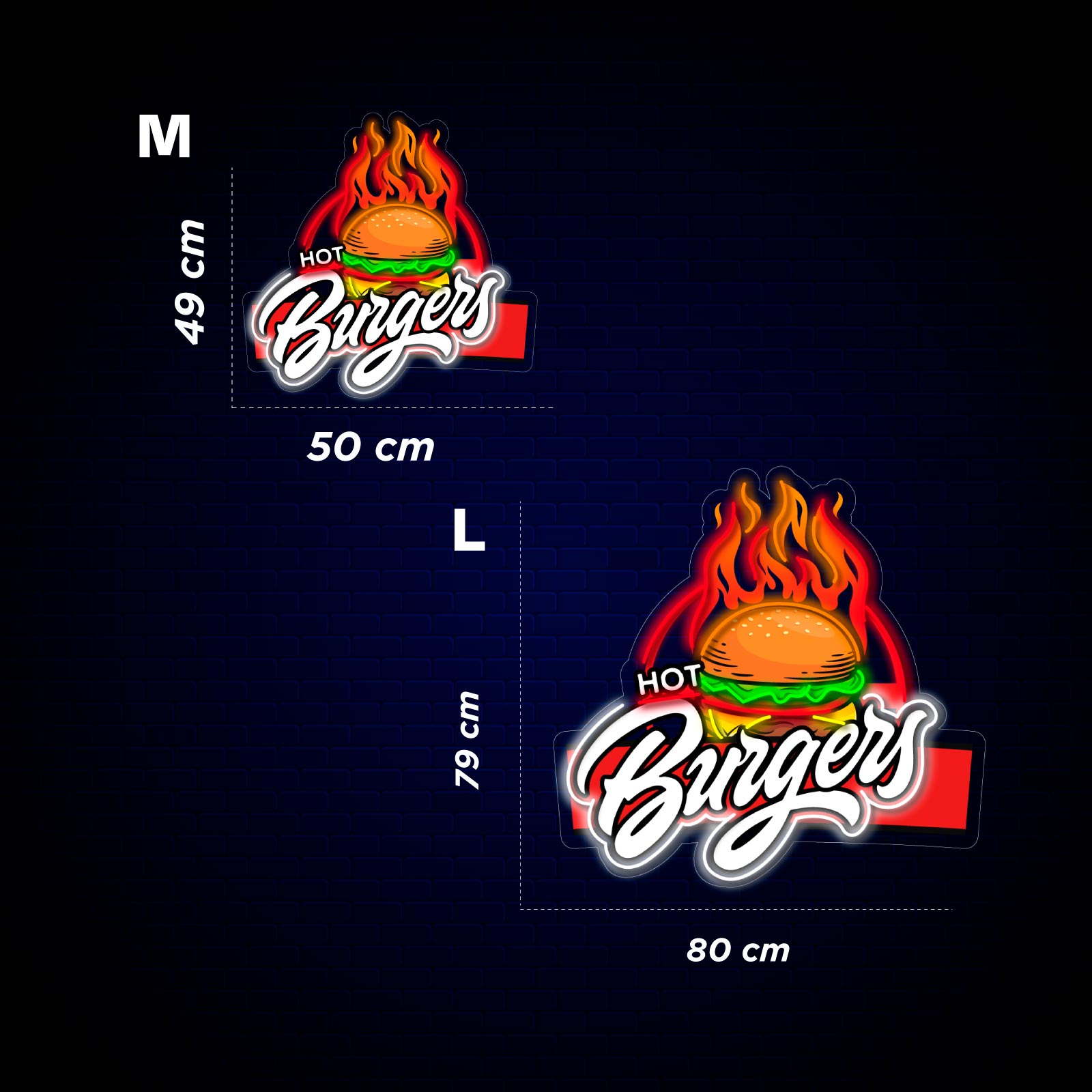 Letreiro de Néon Hot Burgers - Miniatura 4