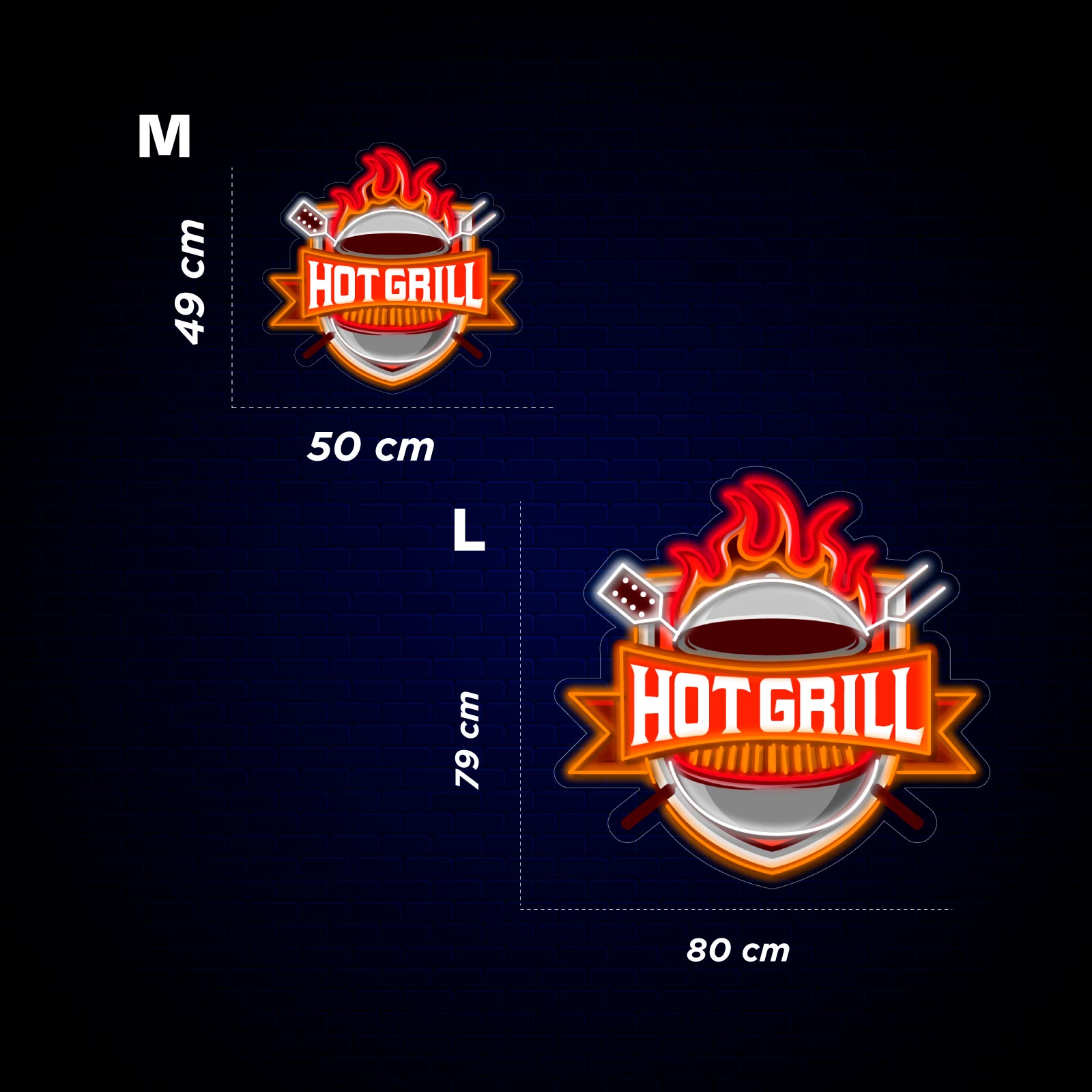 Tableau Néon HOT GRILL - Miniature 4