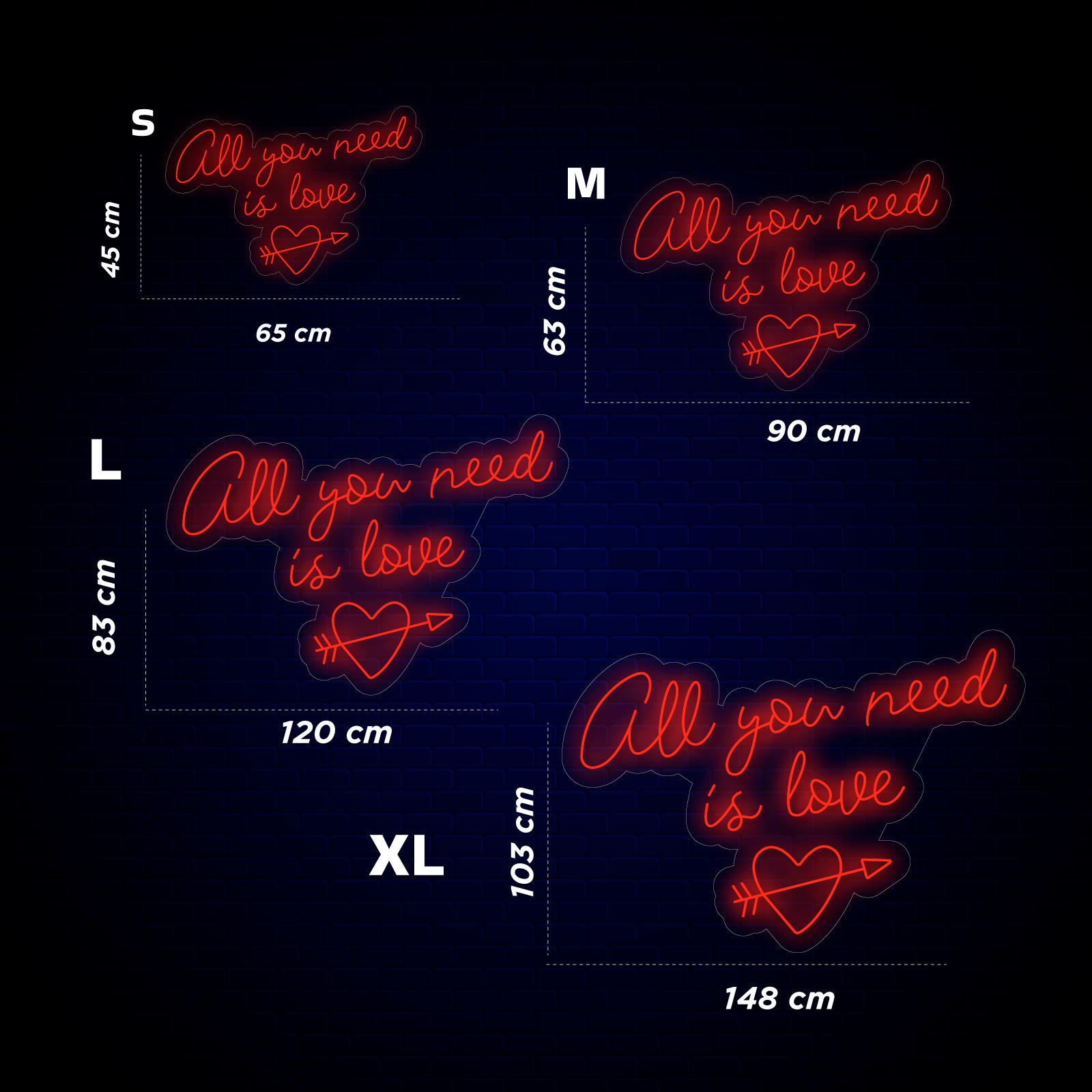 Néon All you need is Love - Miniatura 4