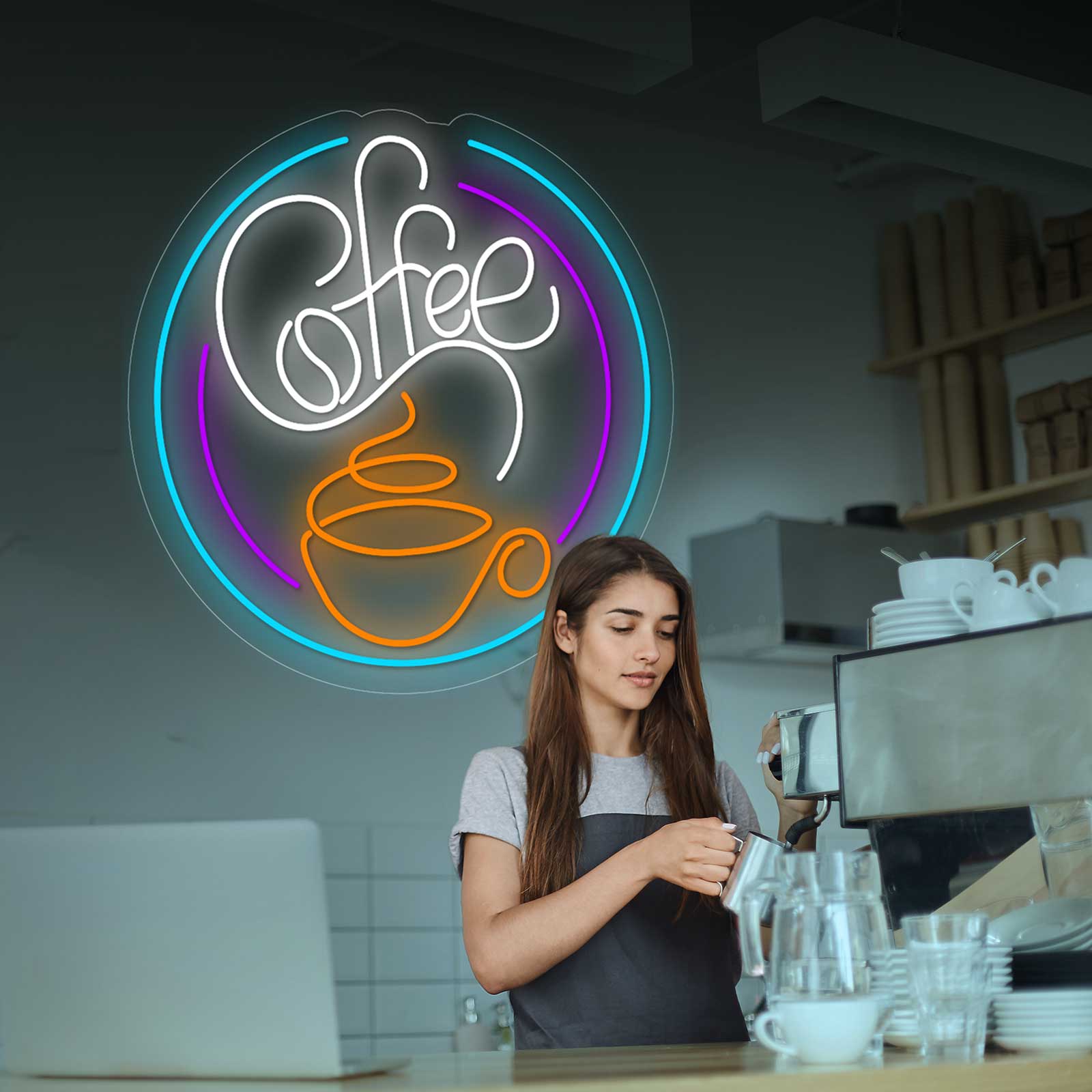 Café Néon Circular - Miniatura 1