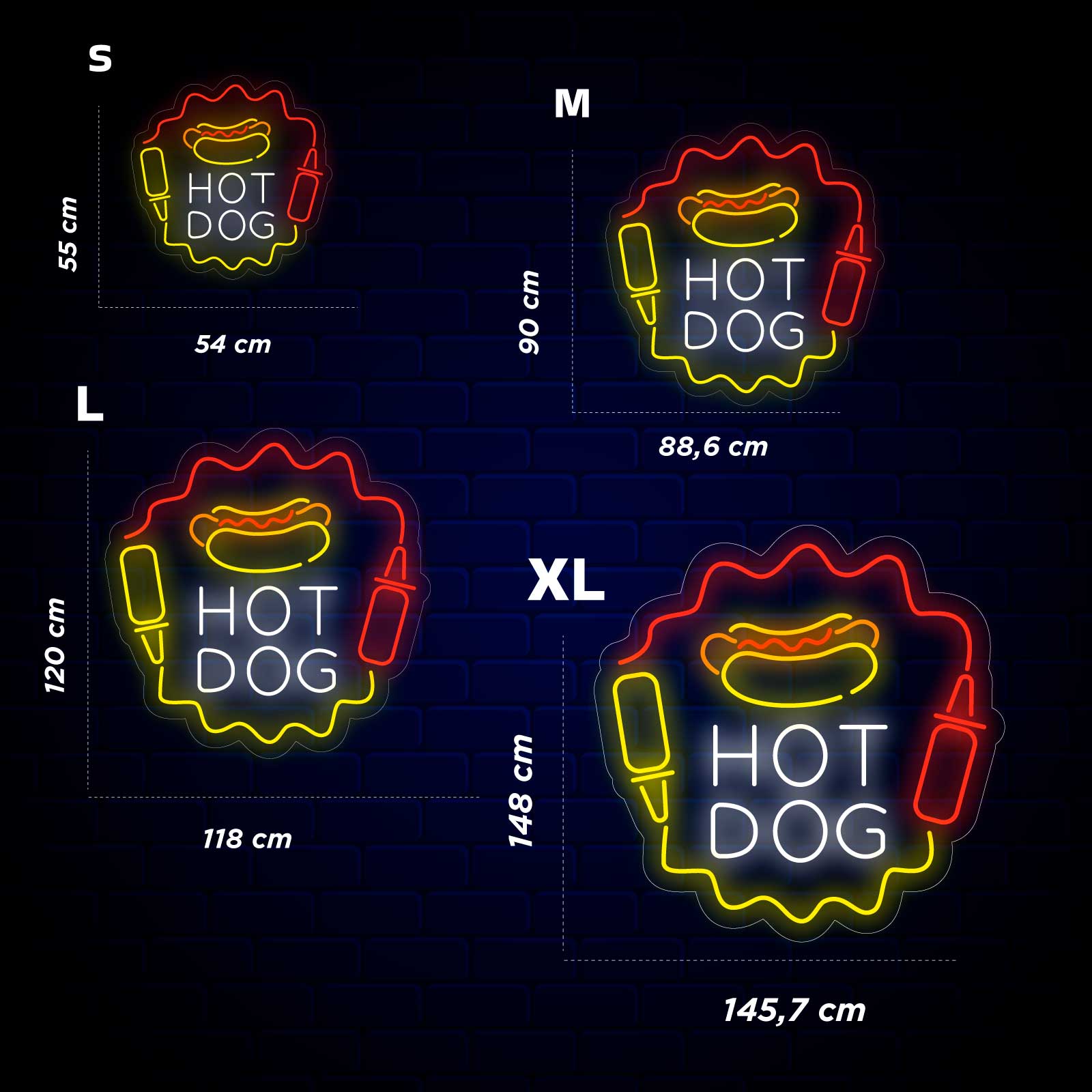 Néon Hot Dog com Molhos - Miniatura 4