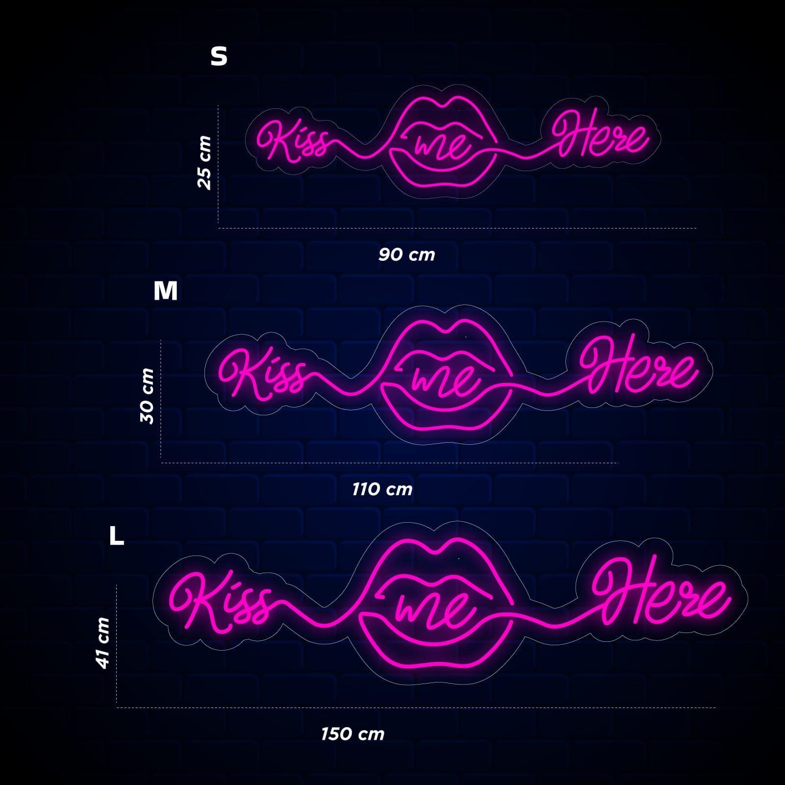 Néon Kiss Me Here - Miniature 5