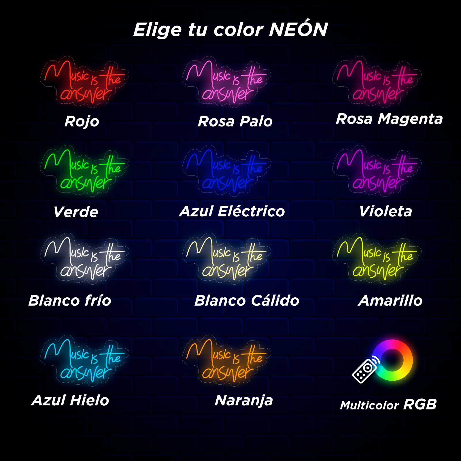 Néon "Music is the answer" - Miniatura 5