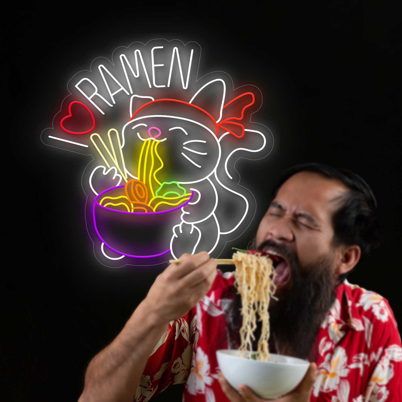 Néon LED Eu Adoro Ramen - Miniatura 1