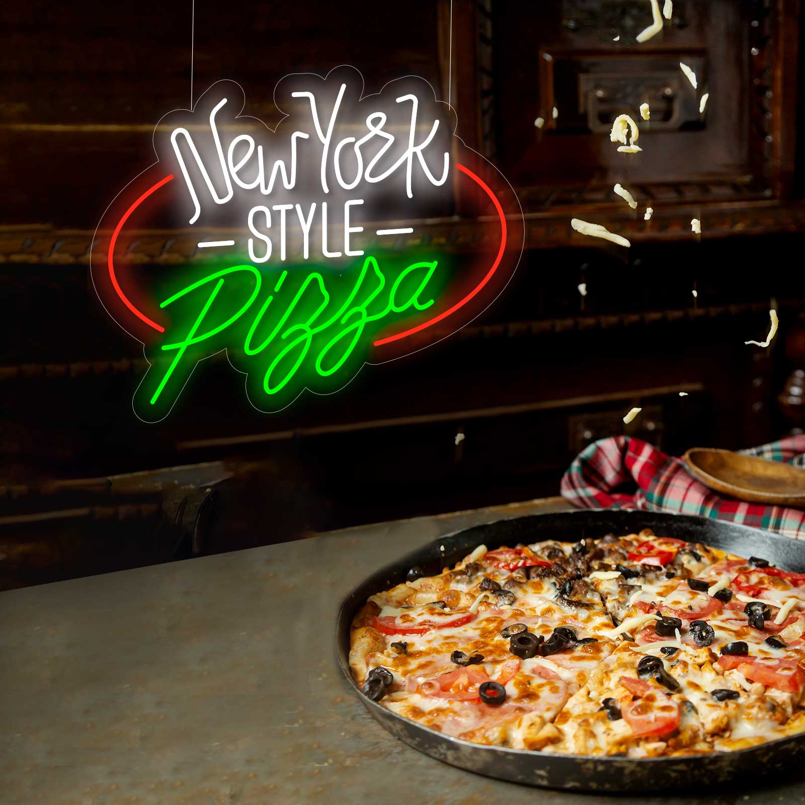 Pizza New York Style en néon LED - Miniature 1