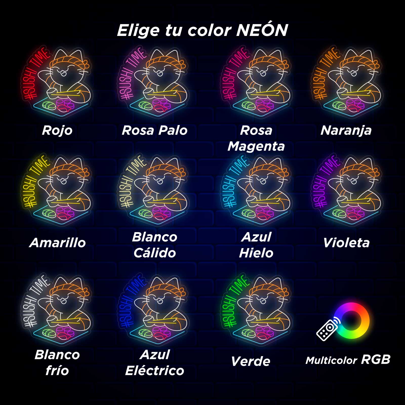 Néon Gato Sushi - Miniatura 5