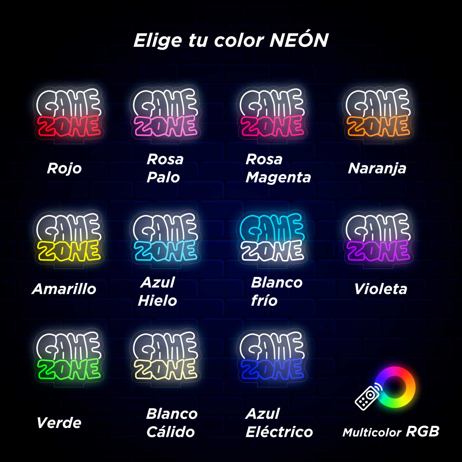 Letreiro Néon Game Zone Bicolor - Miniatura 5