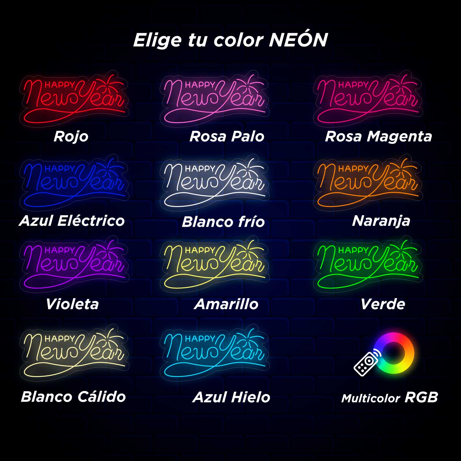 Néon Happy New Year - Miniatura 5