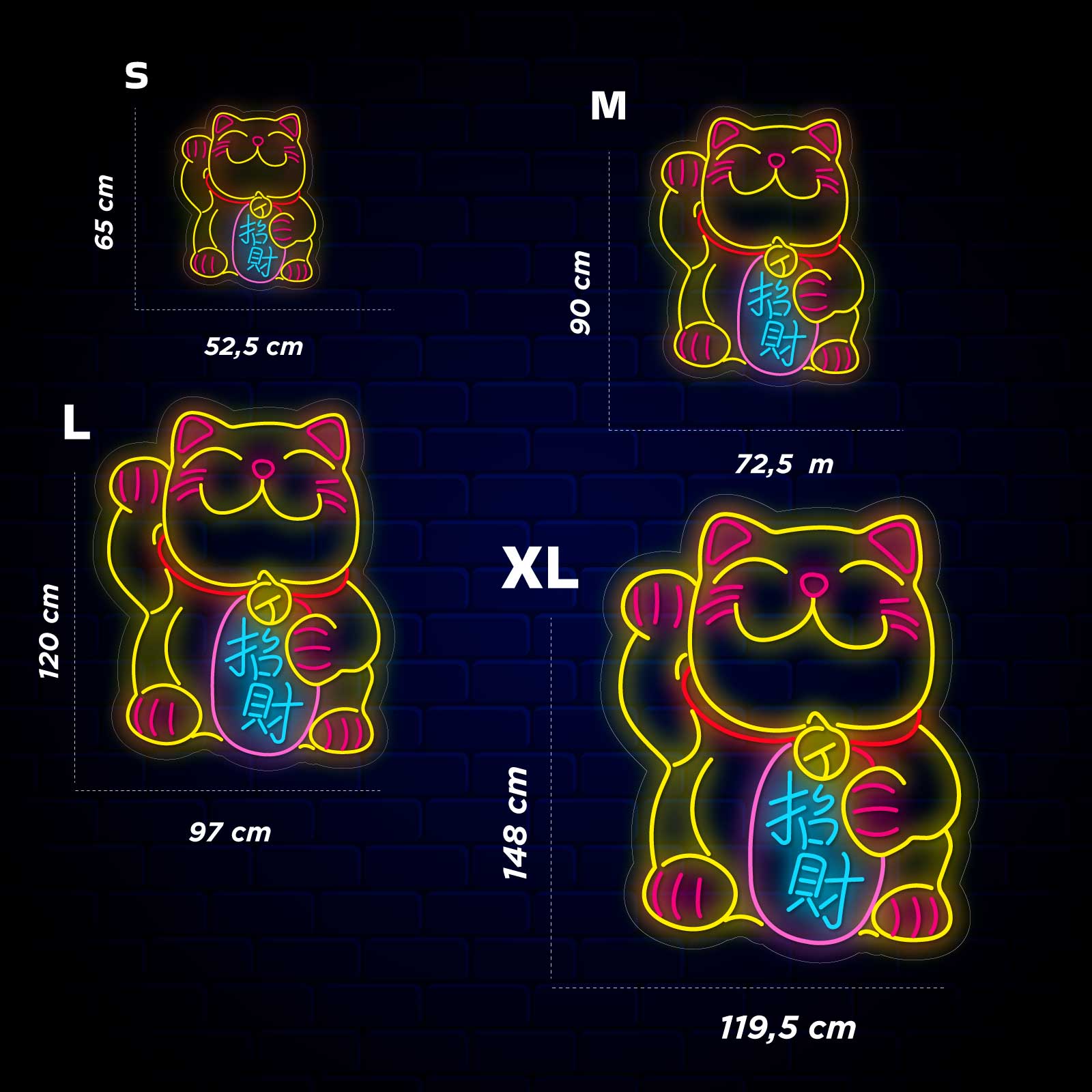 Letreiro Néon Maneki Neko, o Gato da Sorte - Miniatura 4