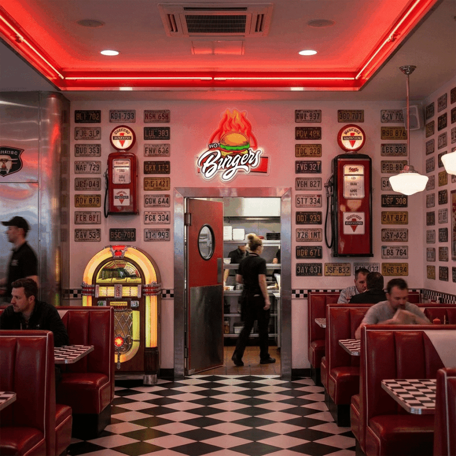 Letreiro de Néon Hot Burgers - Vista 3