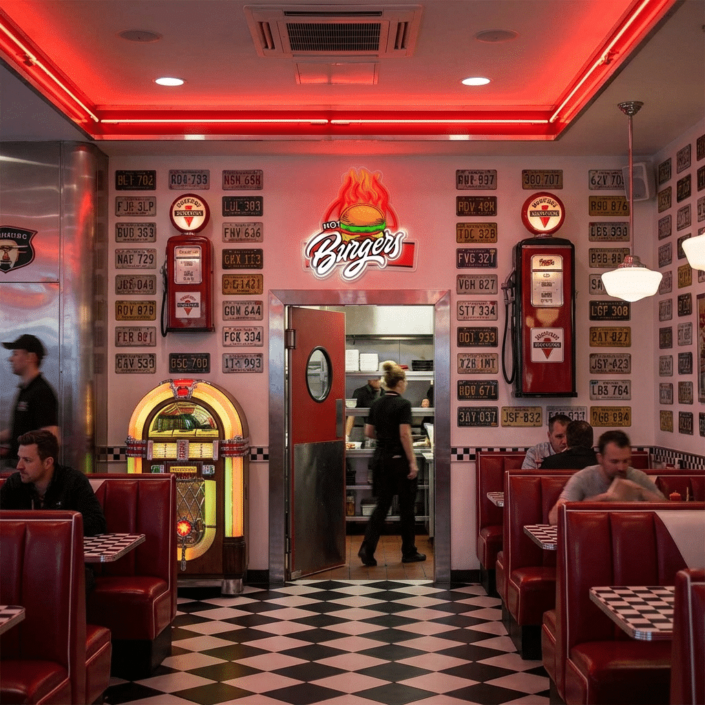 Letreiro de Néon Hot Burgers - Miniatura 3