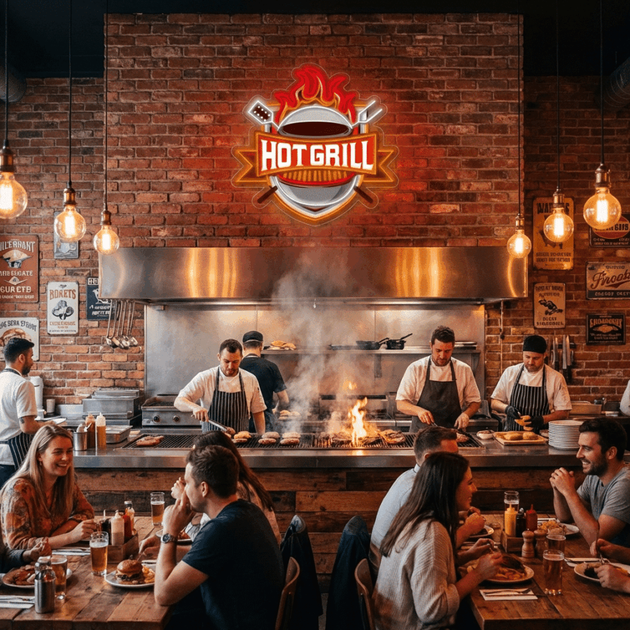 Tableau Néon HOT GRILL - Vue 2