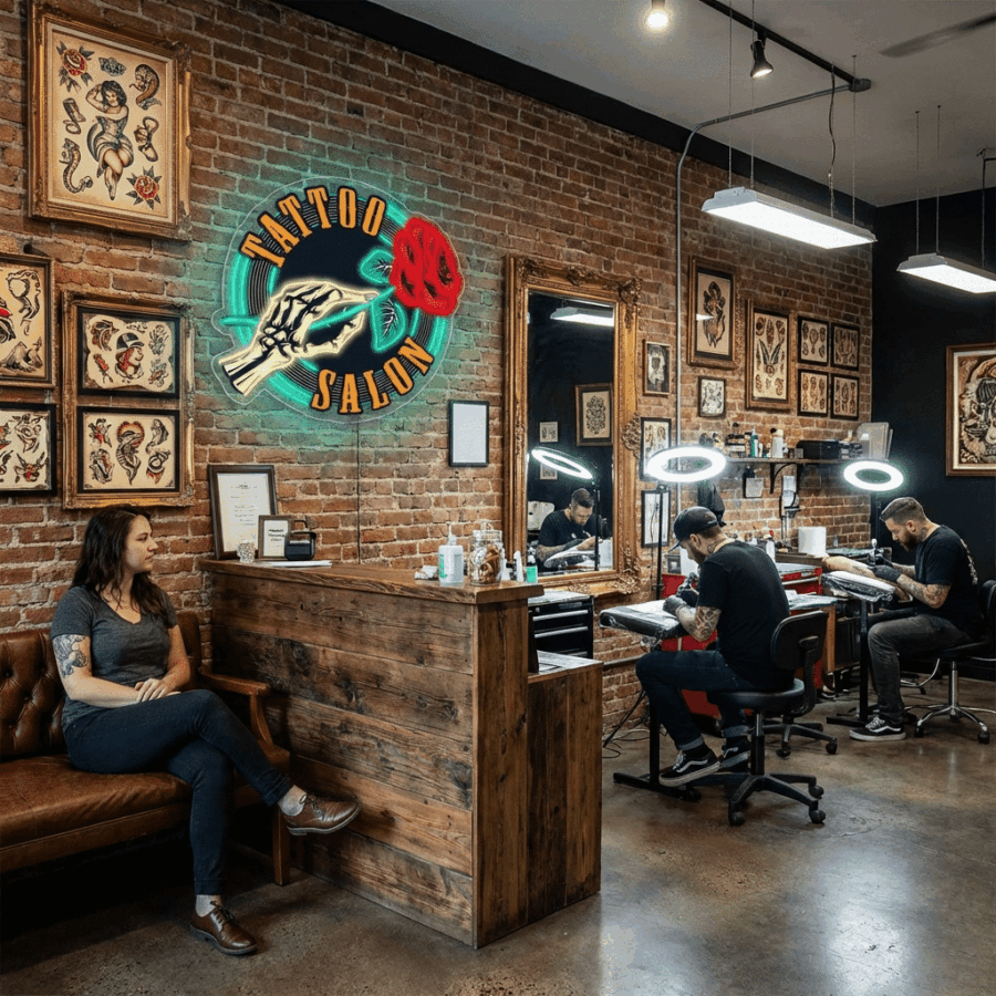 Quadro de Néon TATTOO SALON - Vista 2