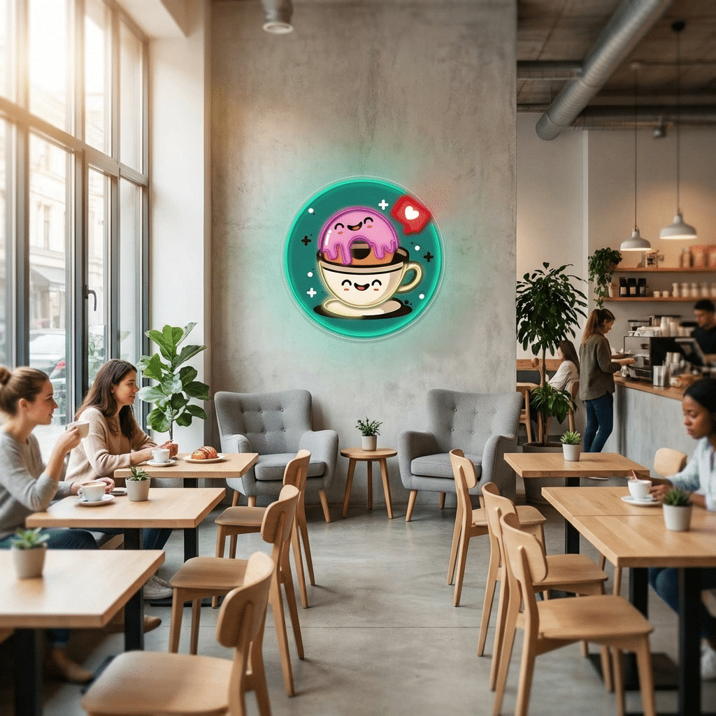 Placa de Néon LED Chávena & Donut - Miniatura 2