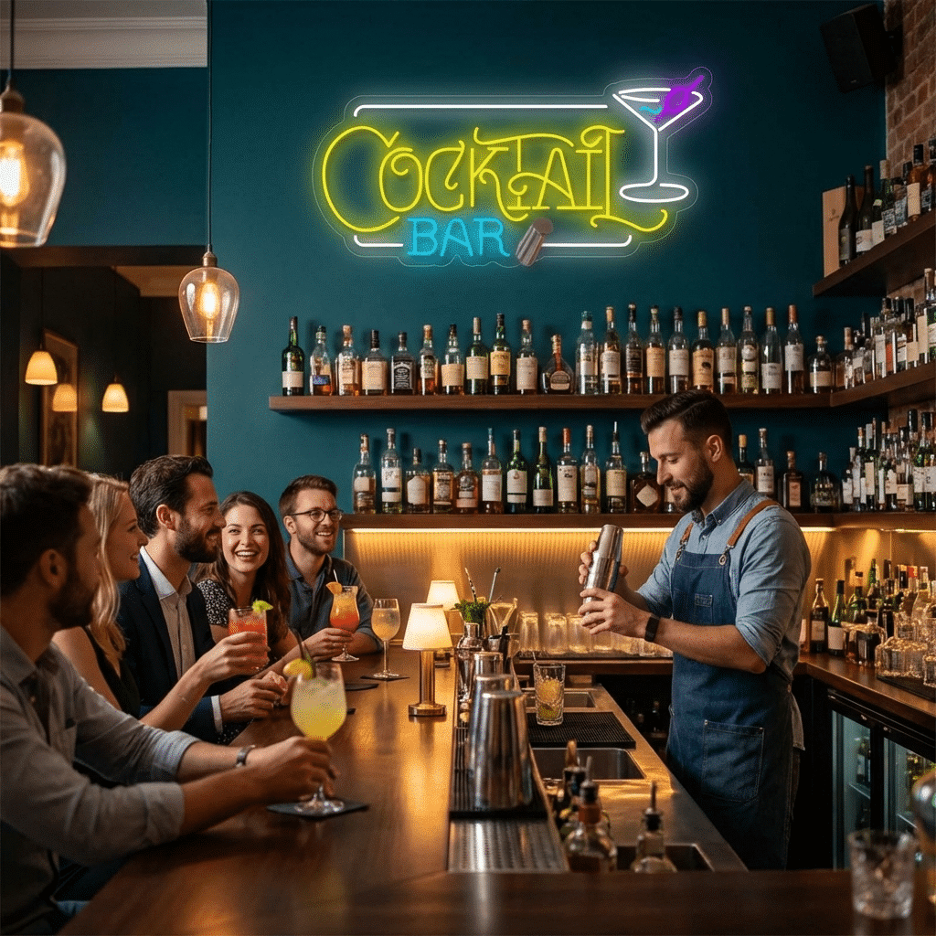 Letreiro de Néon LED para Bar de Cocktails Horizontal - Miniatura 2