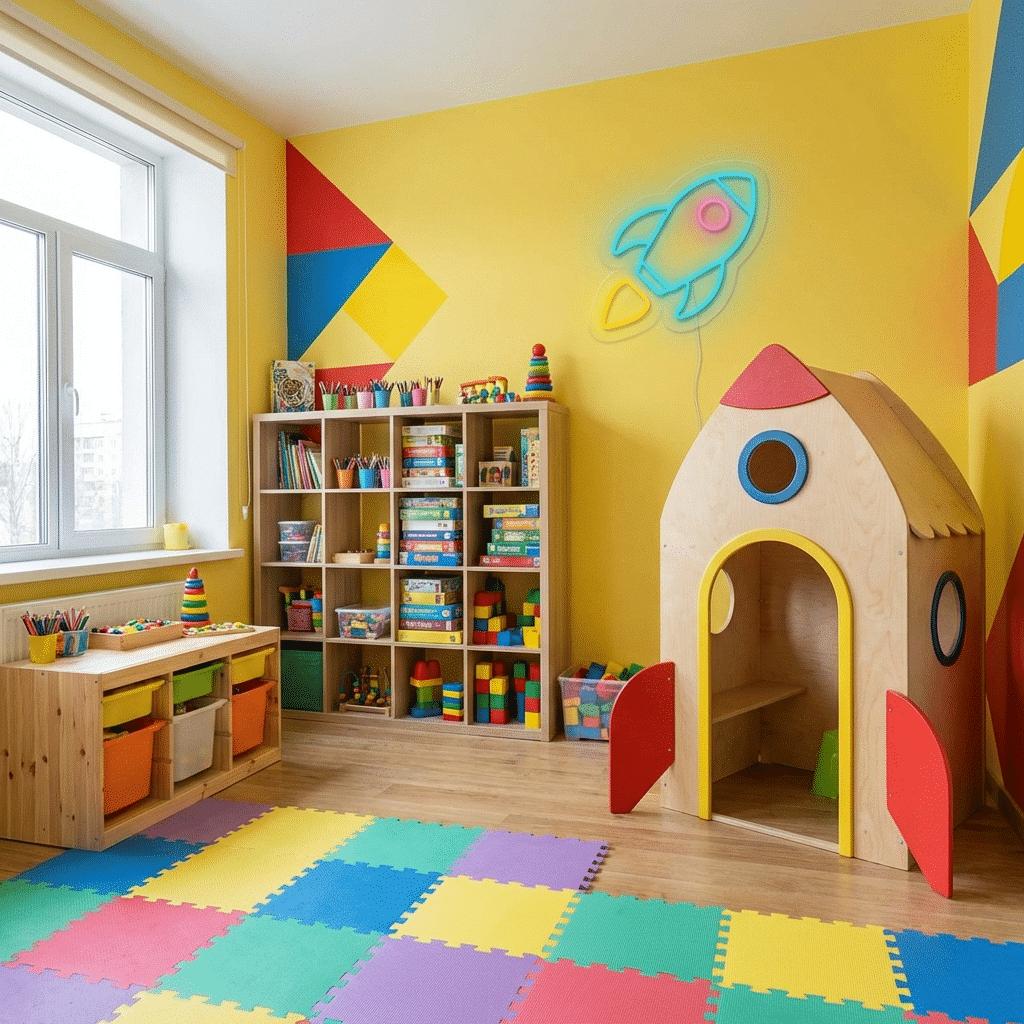 Letreiro Néon Foguete Infantil - Miniatura 3