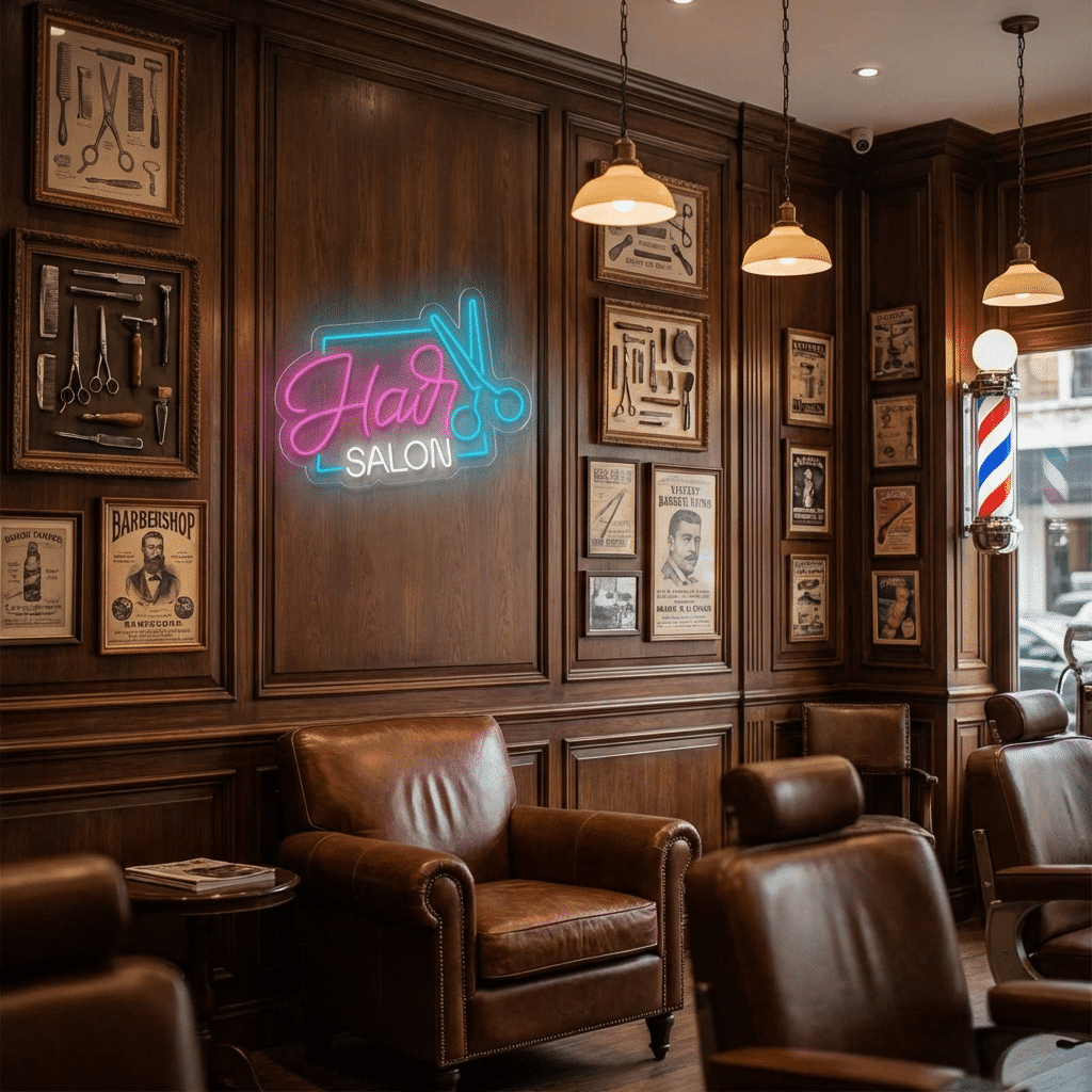 Salon de Coiffure Néon - Miniature 3