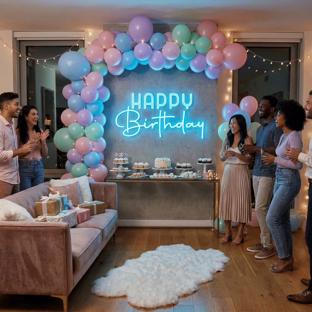 Néon Happy Birthday - Miniatura 3