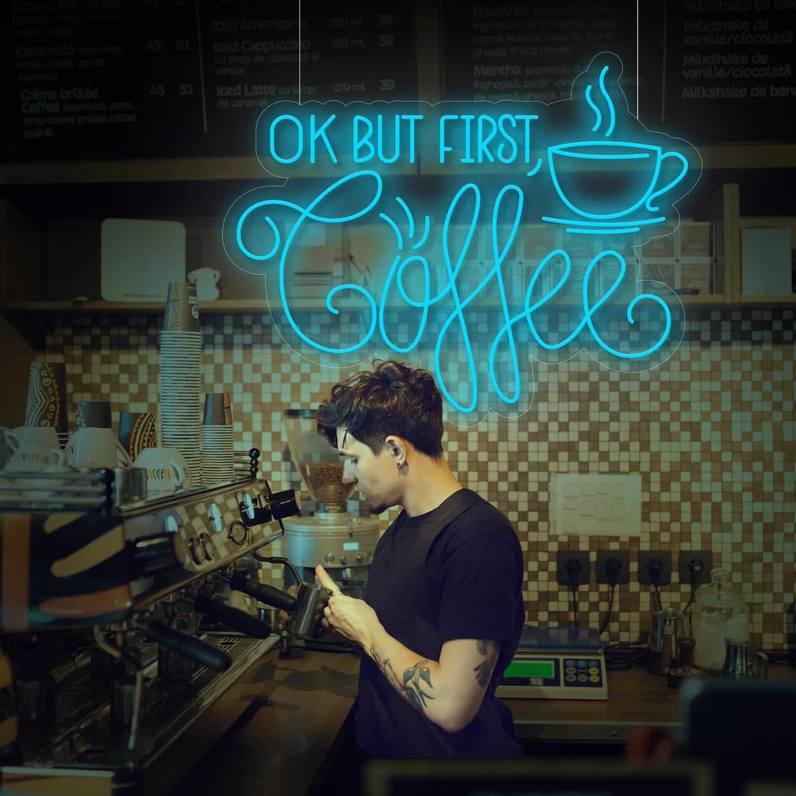 Néon OK But First Coffee - Miniature 1