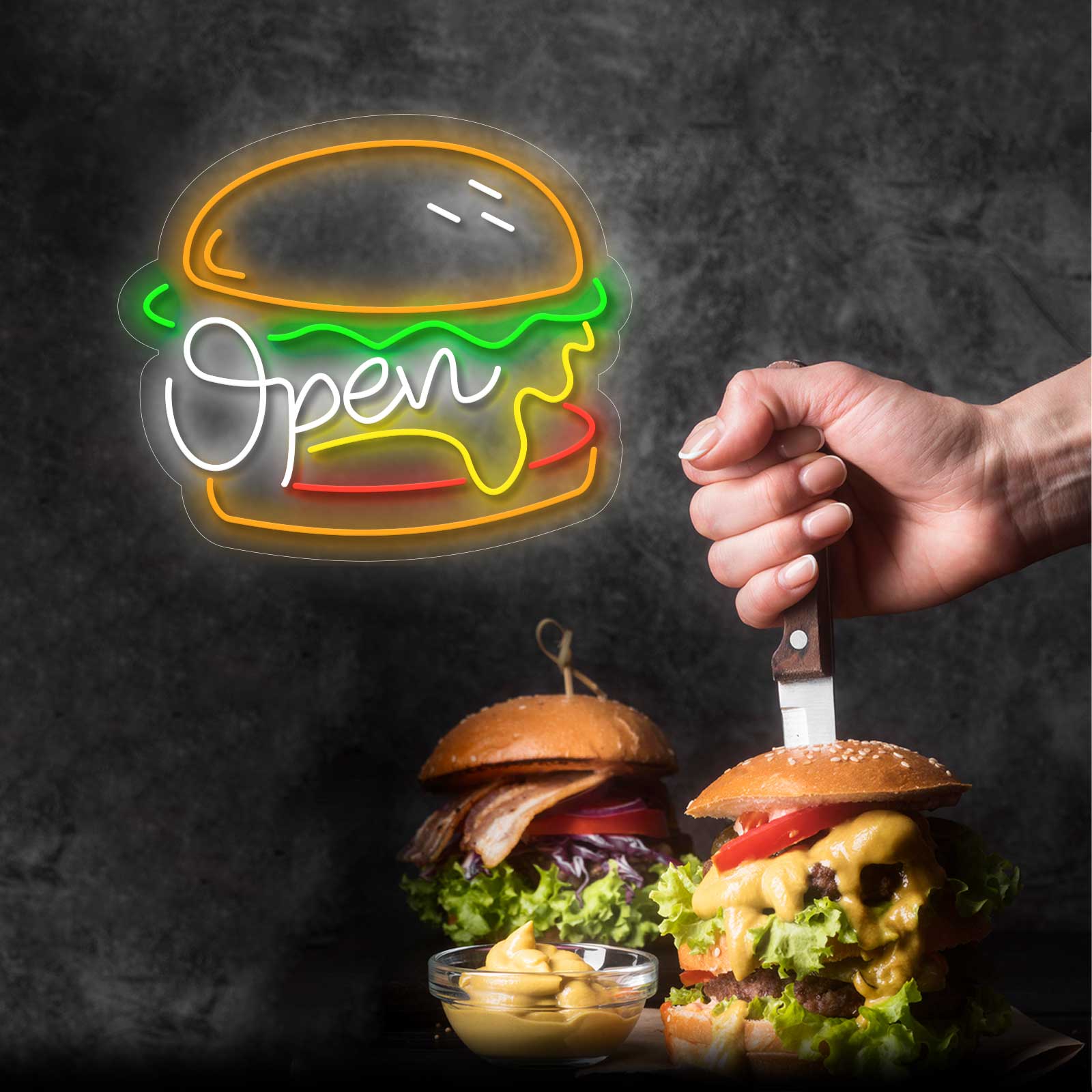 Néon Aberto Burger - Miniatura 1