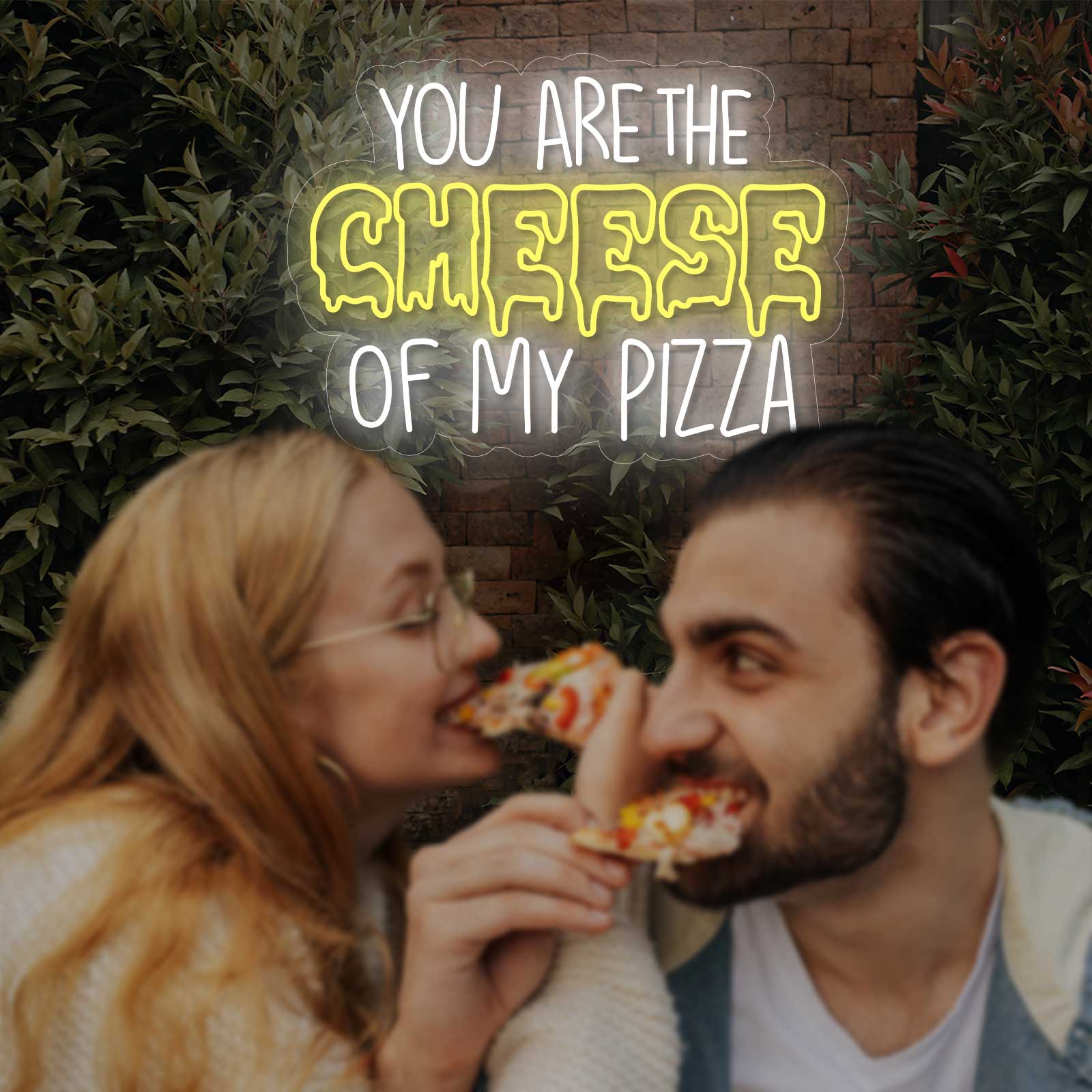 Néon "You are the cheese of my pizza" - Miniature 1
