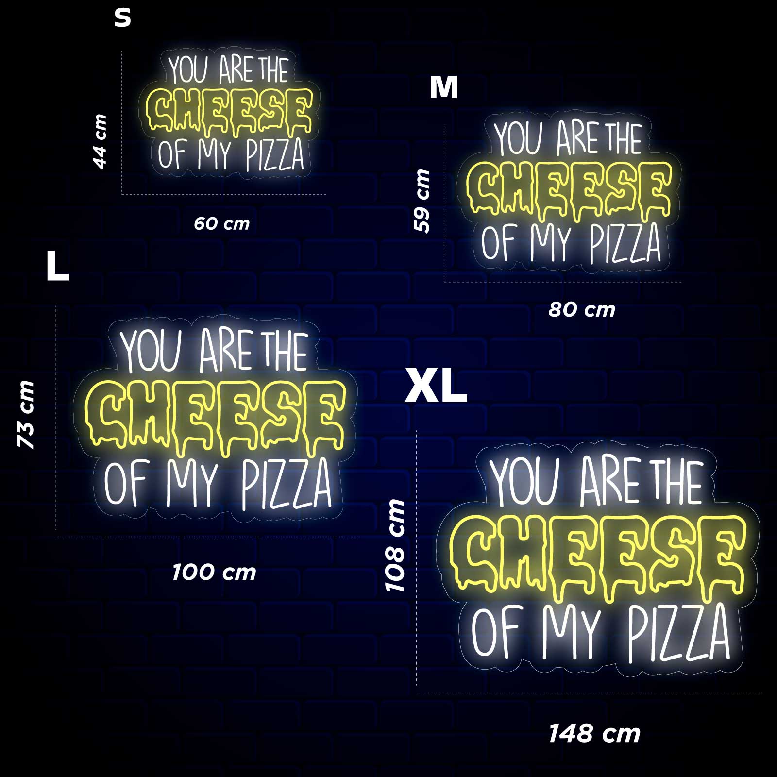 Néon "You are the cheese of my pizza" - Miniature 4