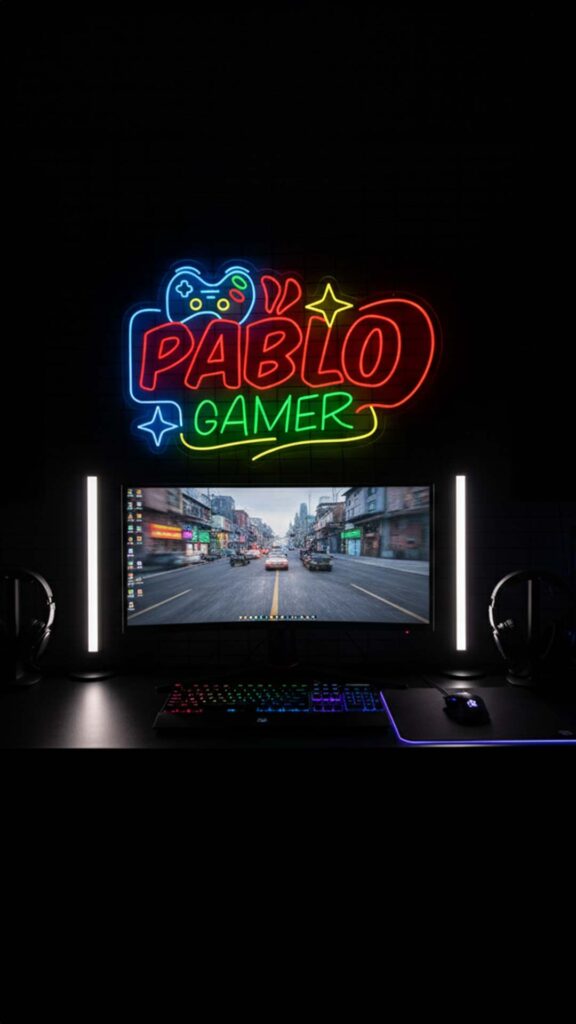 Pablo Gamer — enseigne néon personnalisée