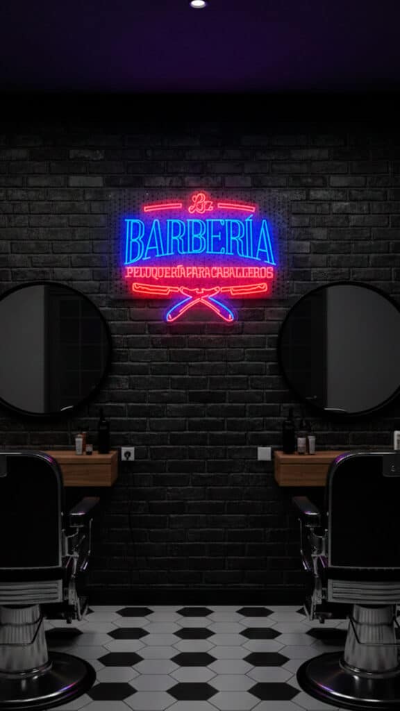 Barbershop — enseigne néon personnalisée