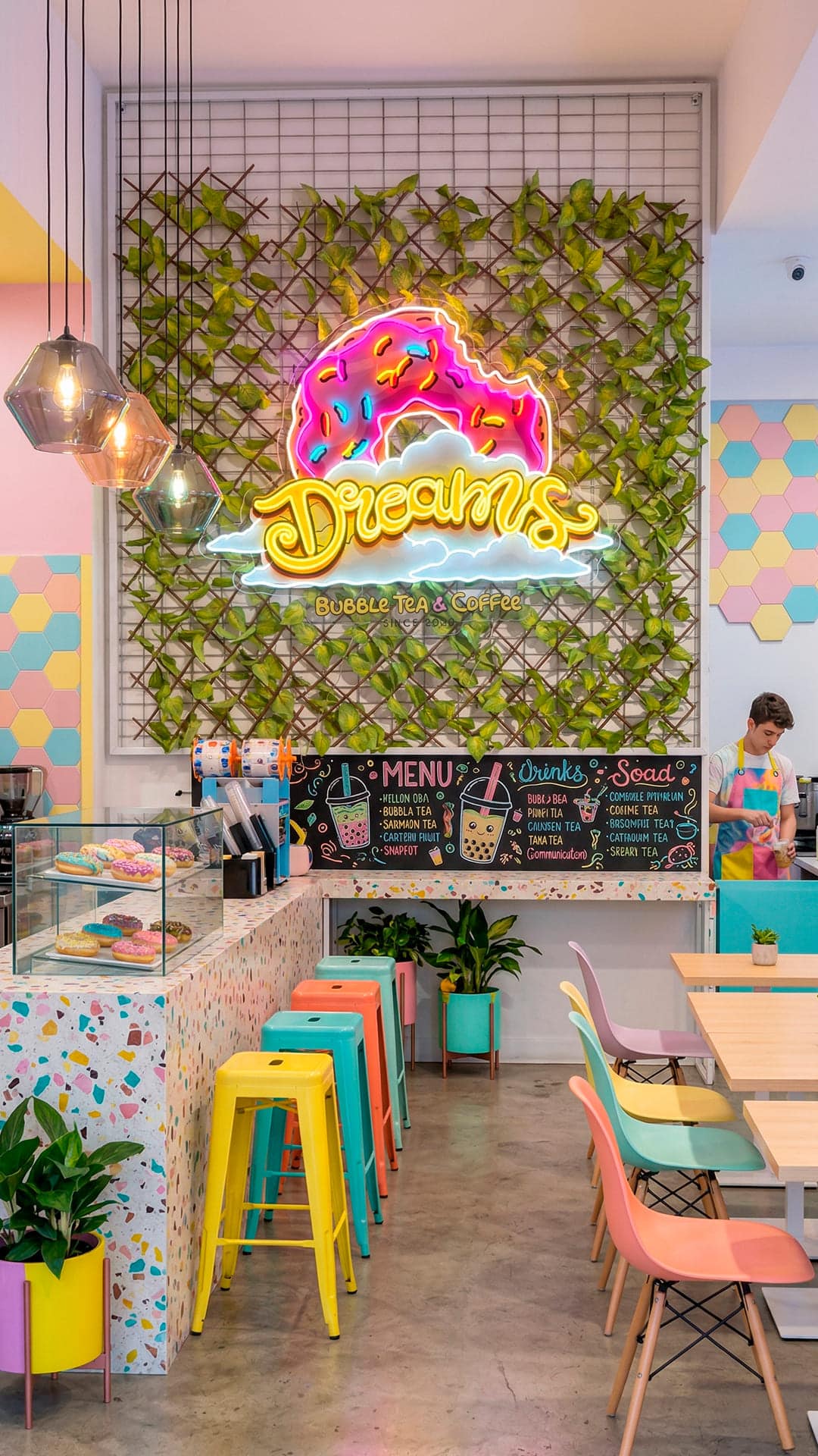 Logo lumineux LED pour le café Dreams Coffee