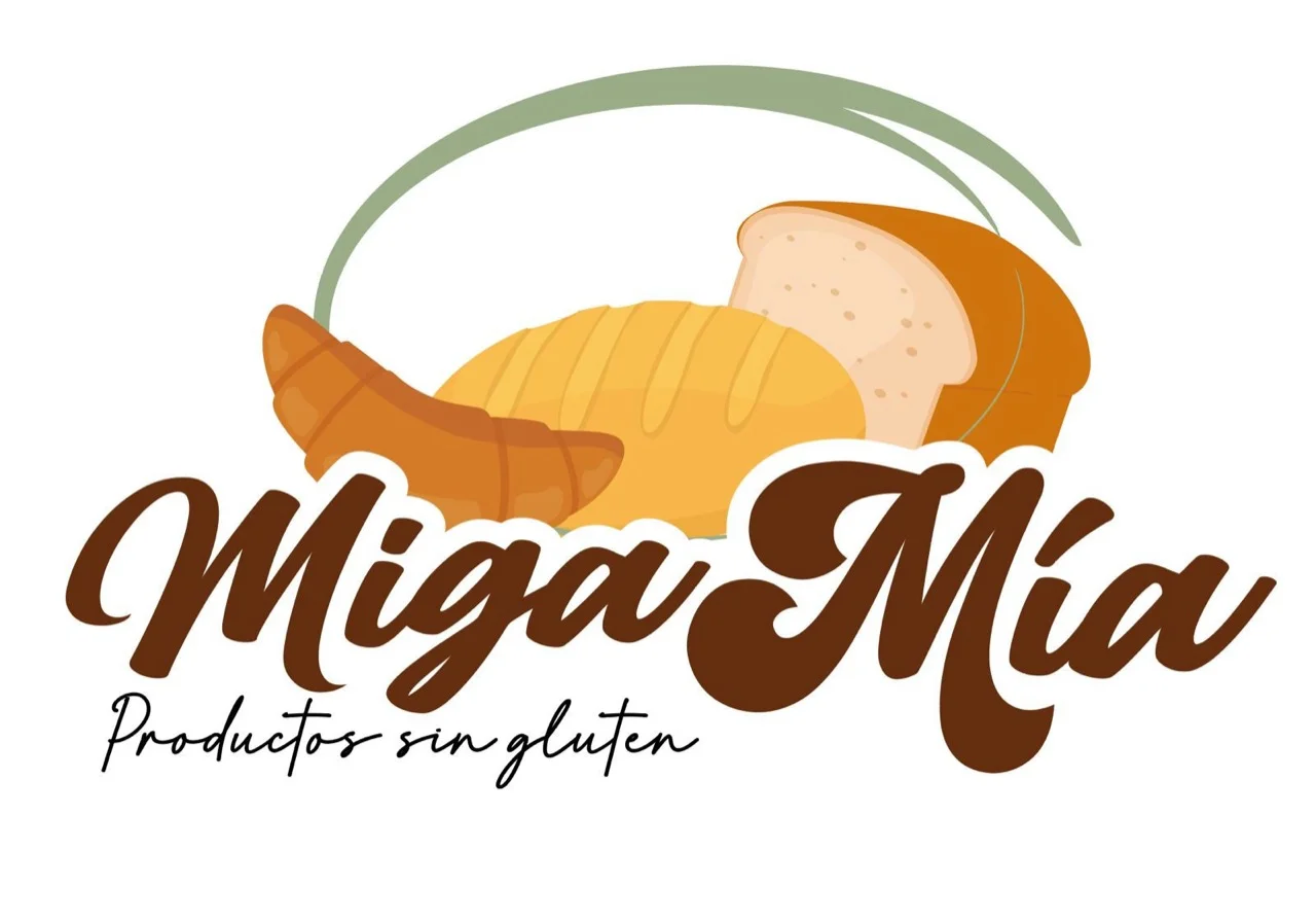 Logo plat Miga Mía sur fond blanc envoyé par le client