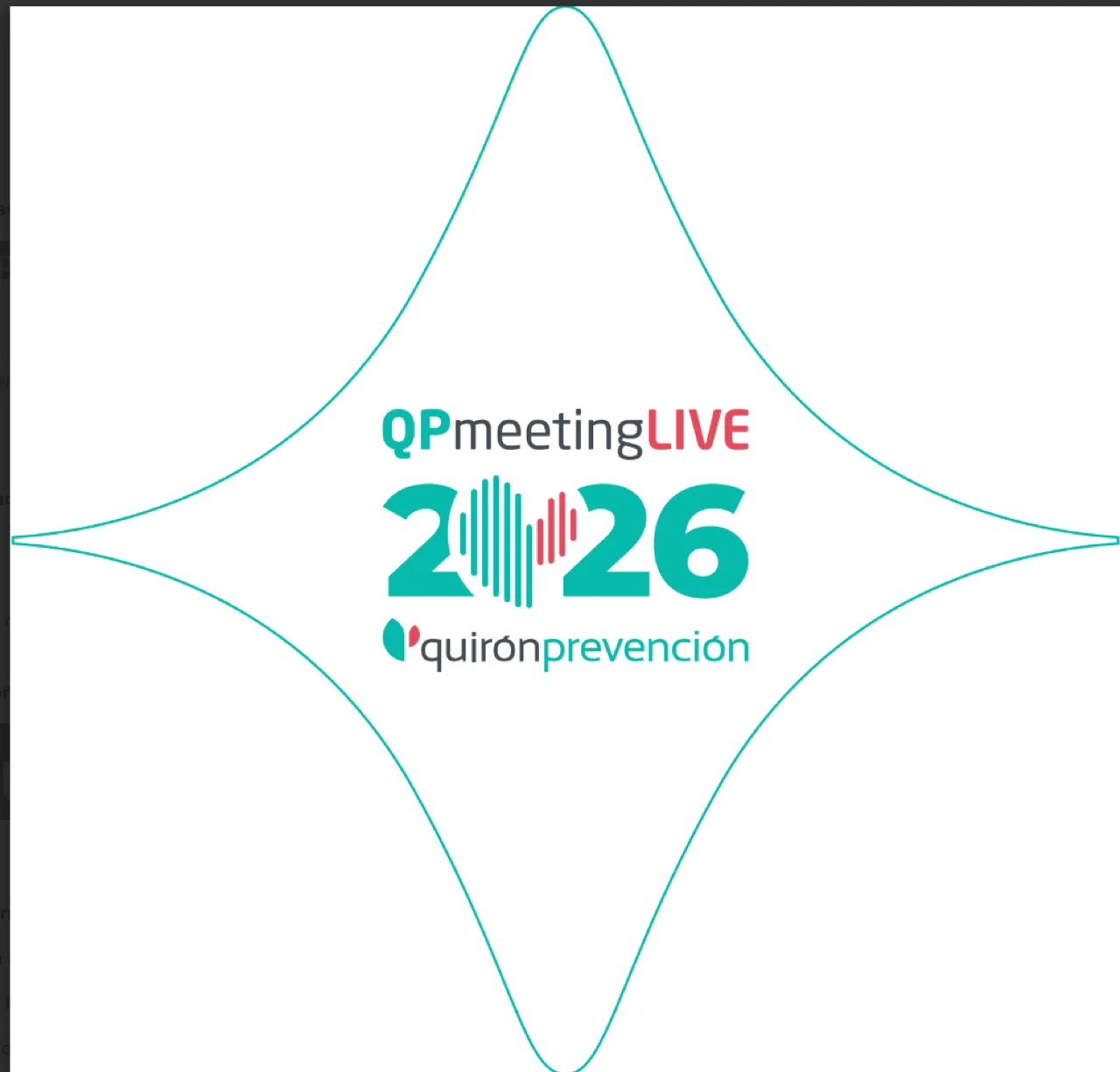 Design original « QPmeetingLIVE 2026 quirónprevención » envoyé par le client avec une étoile turquoise