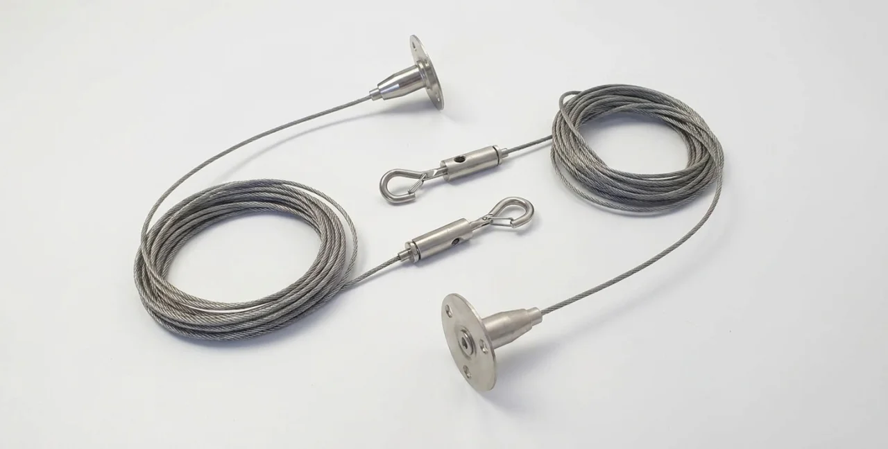 Kit de suspentes en acier pour suspendre l’enseigne néon 360°