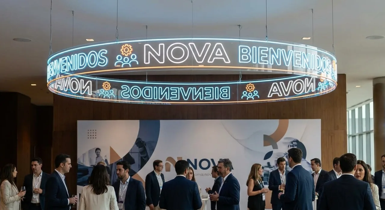 Design d’enseigne néon 360° pour un événement corporate