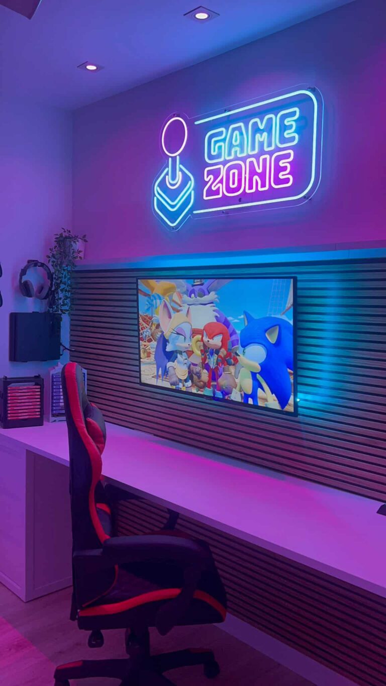 Enseigne néon LED « Game Zone », fabriquée par Space Neon.