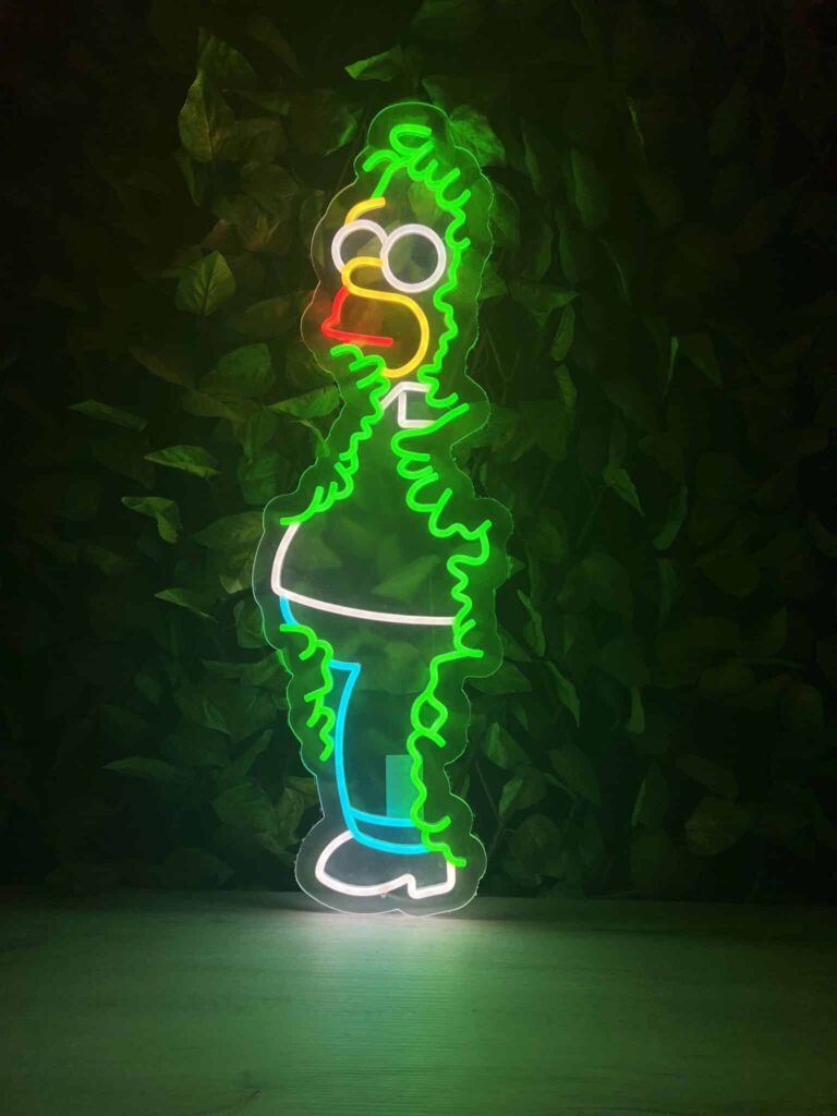 Enseigne néon LED sur mesure « Homer », fabriquée par Space Neon.